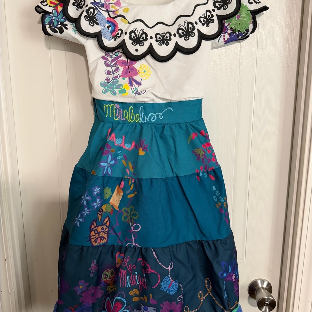 Disney Encanto Mirabel Dress – Colorful Embroidered Costume Dress